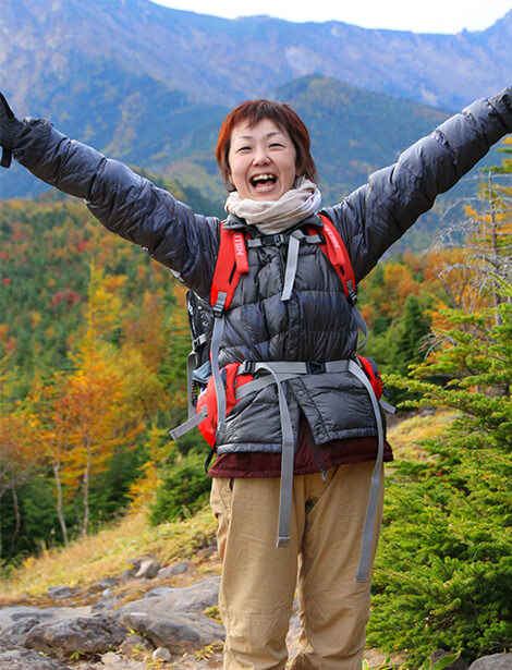 登山の女性